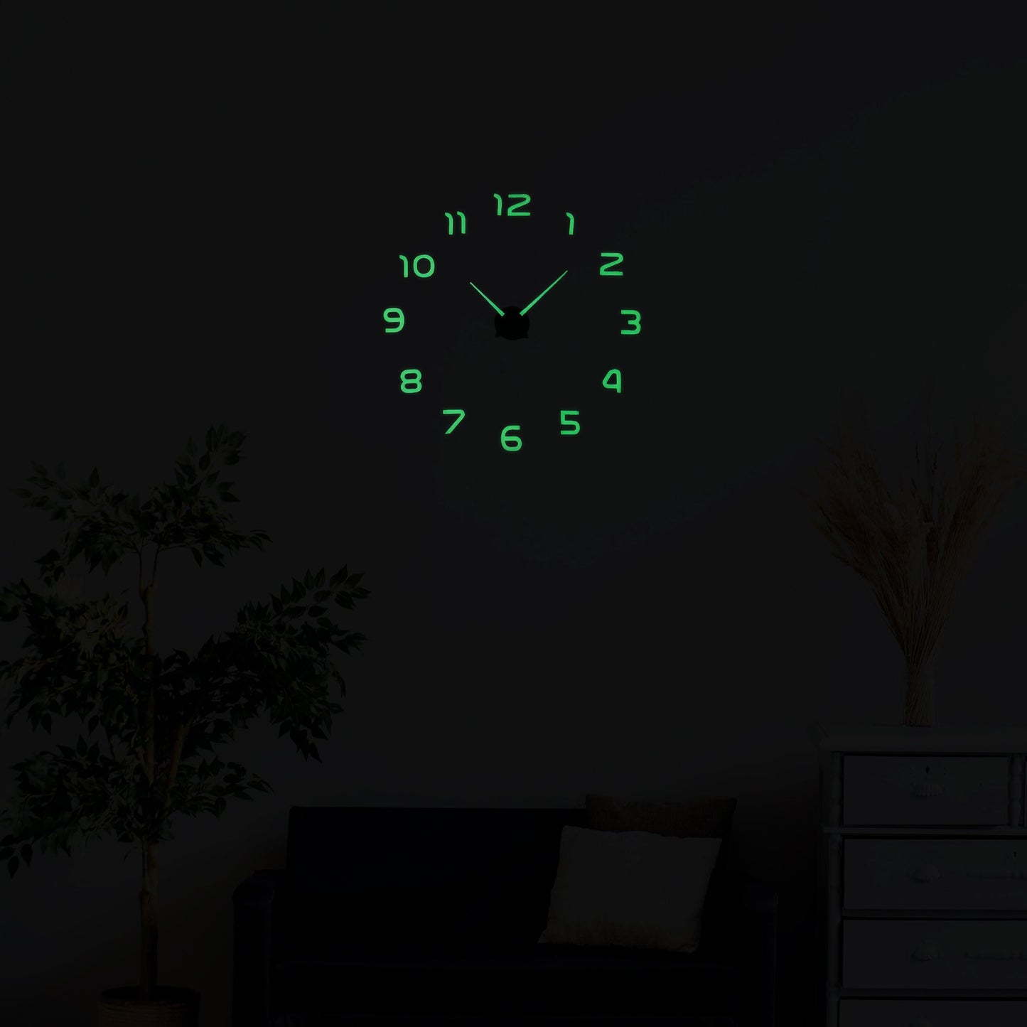Modern Frameless 3D Dark Glow Wall Clock ~5405-1