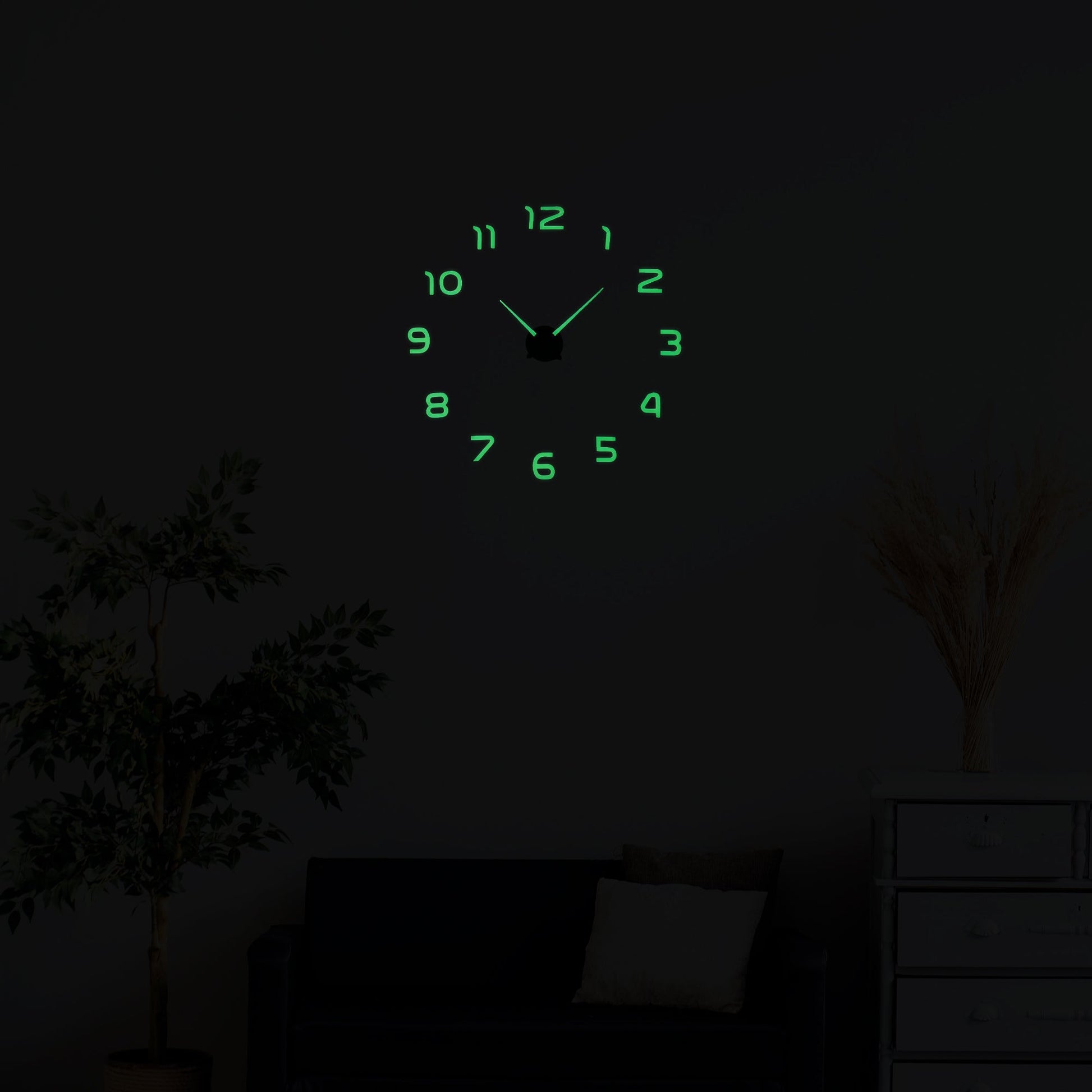 Modern Frameless 3D Dark Glow Wall Clock ~5405-1