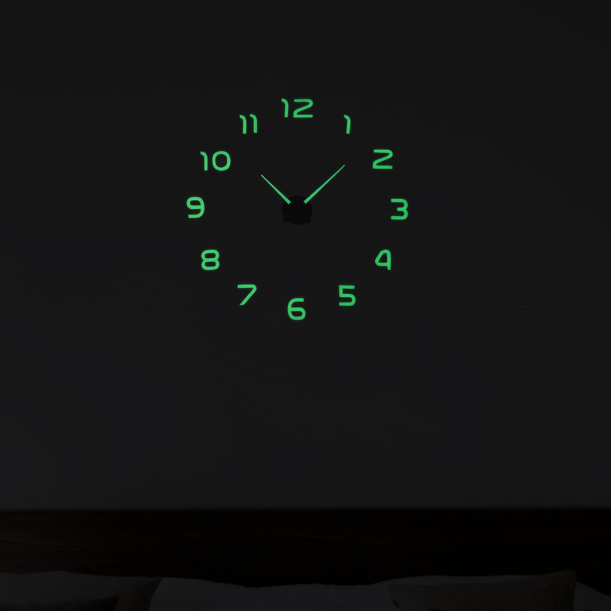 Modern Frameless 3D Dark Glow Wall Clock ~5405-0
